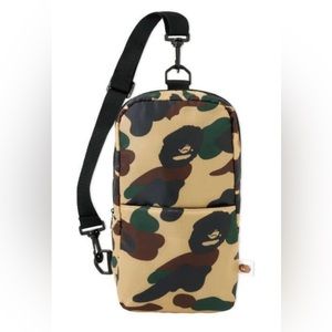 BAPE Bathing Ape Camo Crossbody Shoulders Bag Yellow